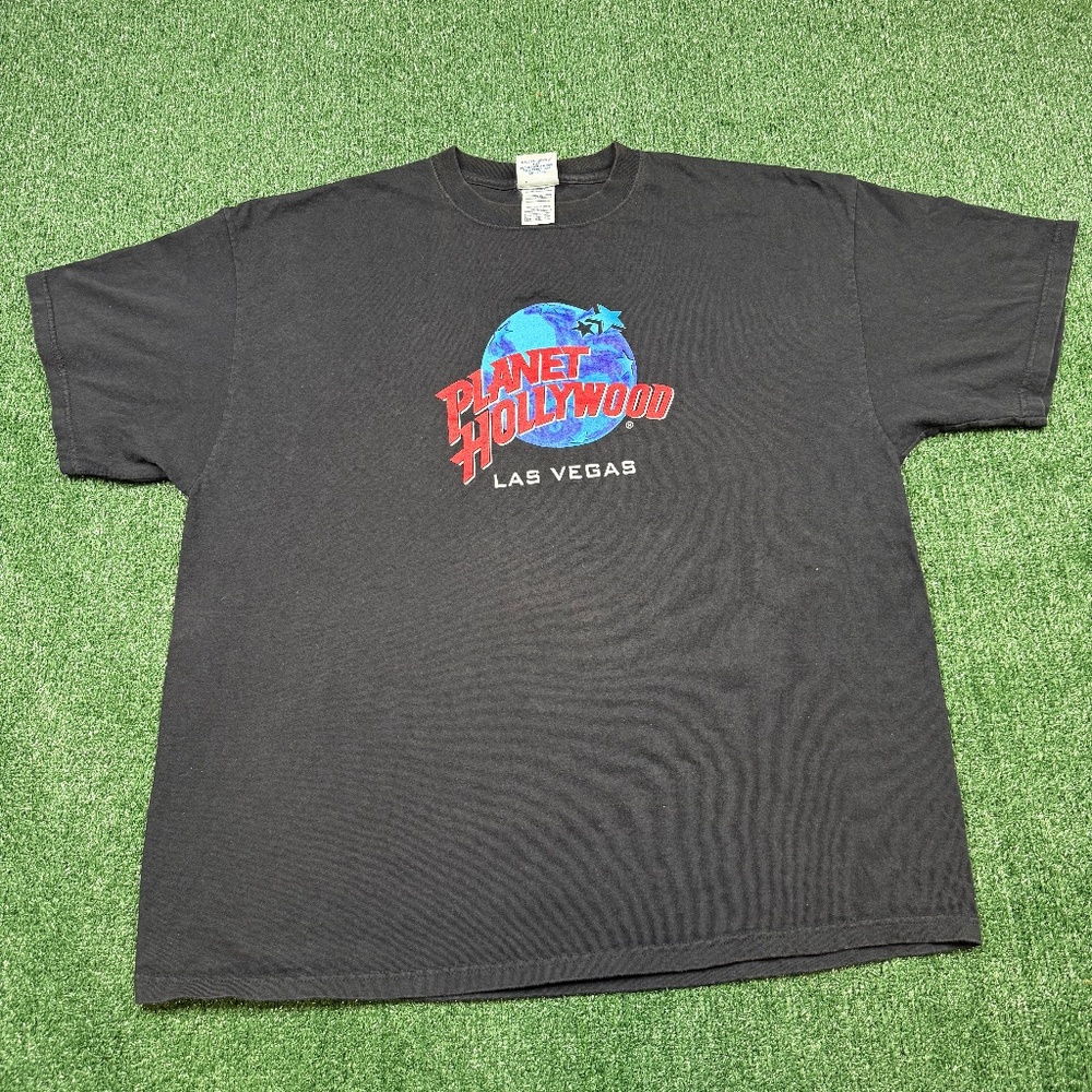 Vintage 90s Planet Hollywood Las Vegas T Shirt Men's Size 2XL Black Short Sleeve